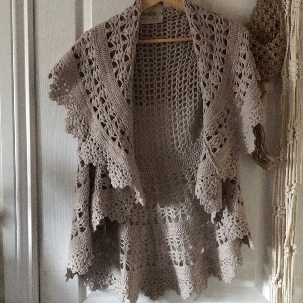 Anthropologie crochet sweater vest boho - Picture 1 of 9
